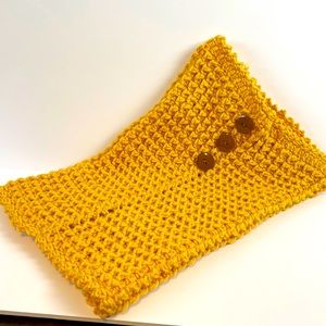 Hand made gaiter scarf, mustard color